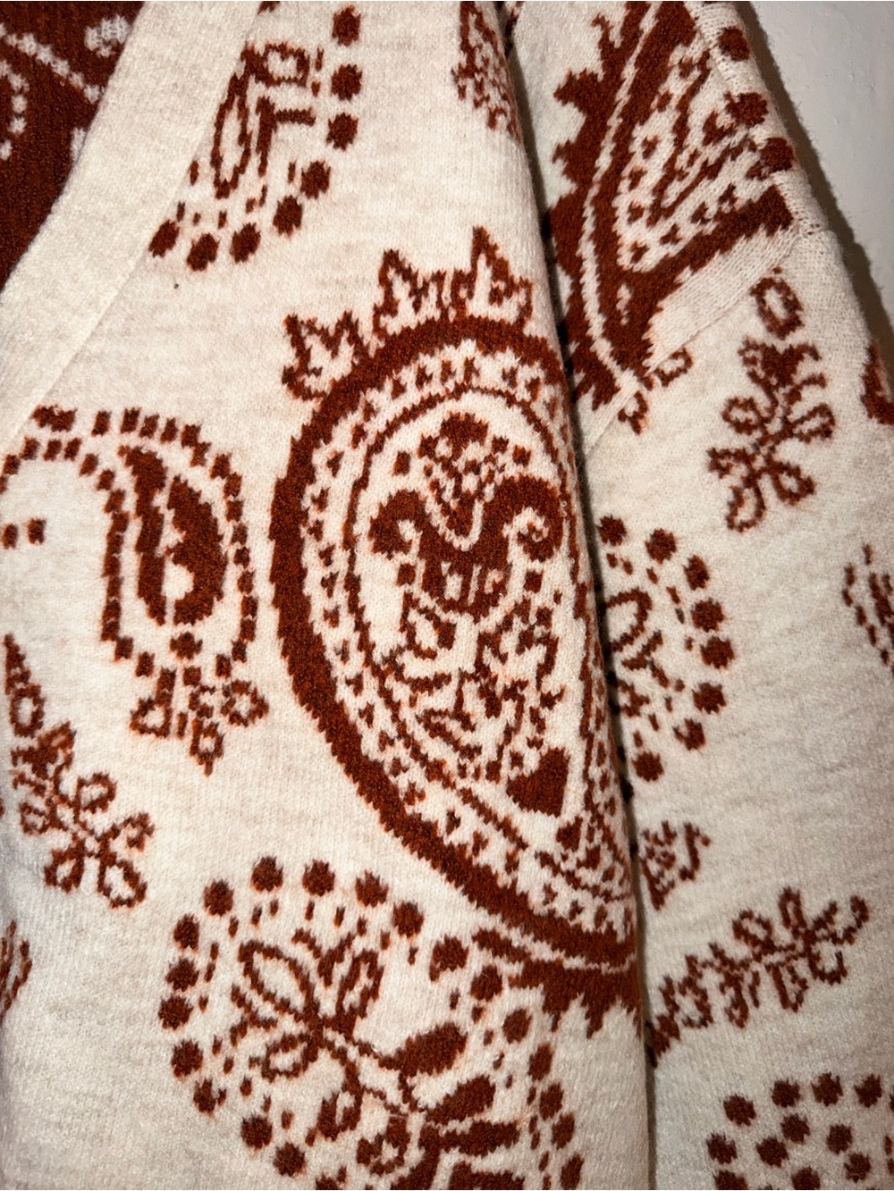 a.n.a Cream and Brown Paisley Button-Front Cardigan (NWT) - Picture 3 of 7